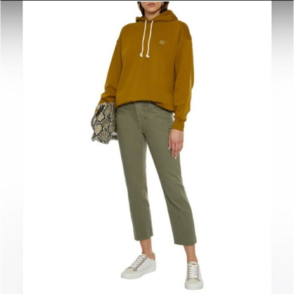 L'Agence Sada Cropped Slim High-Rise Jeans in Basil